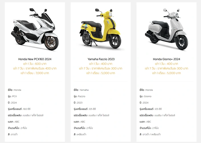 ร้านเช่ารถมอเตอร์ไซค์ เชียงใหม่ ราคาถูก